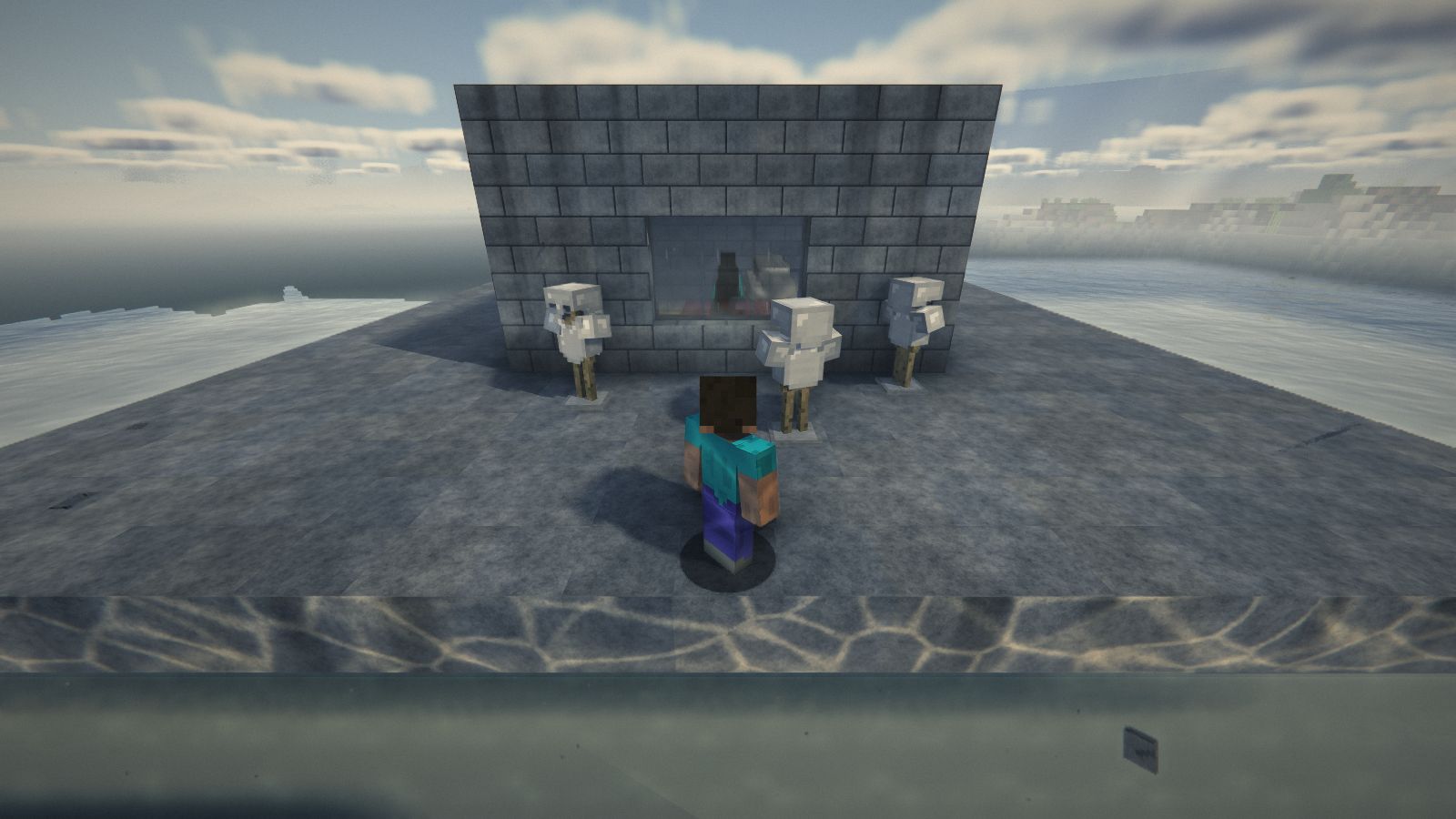 La même place avec la seule tache ronde de Minecraft sous chacun
